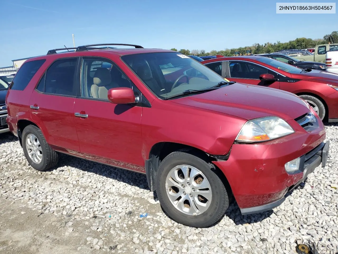 2003 Acura Mdx Touring VIN: 2HNYD18663H504567 Lot: 73284214