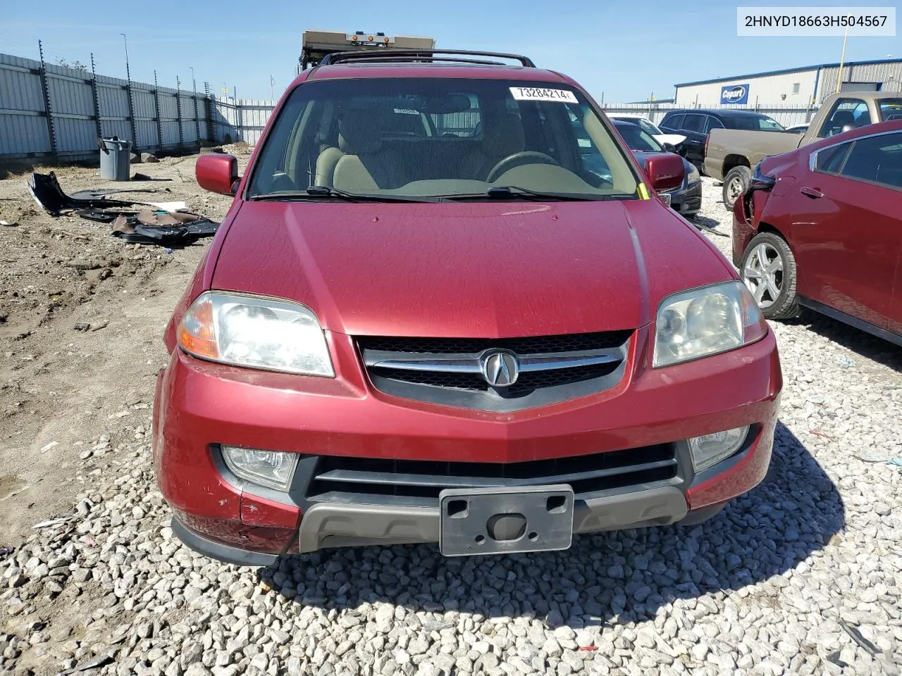 2003 Acura Mdx Touring VIN: 2HNYD18663H504567 Lot: 73284214