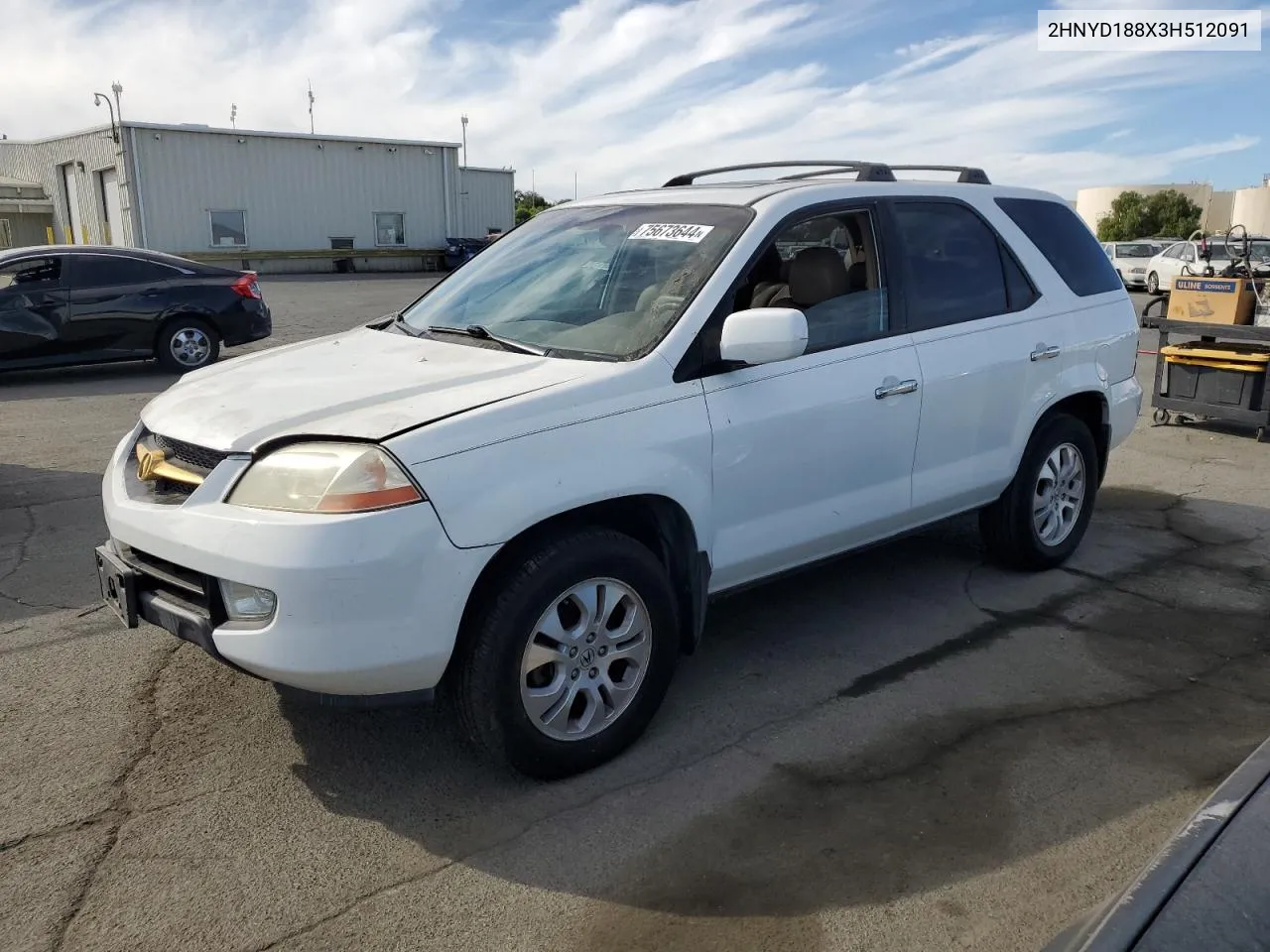 2003 Acura Mdx Touring VIN: 2HNYD188X3H512091 Lot: 75673644