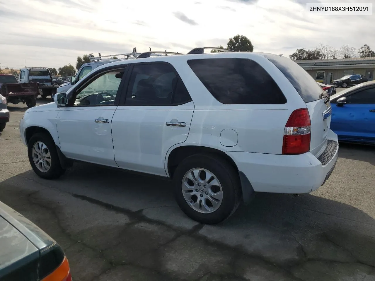 2003 Acura Mdx Touring VIN: 2HNYD188X3H512091 Lot: 75673644