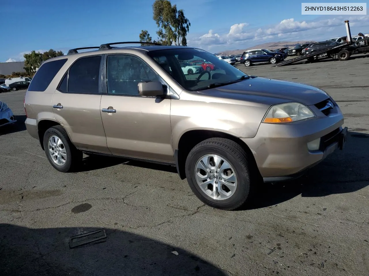 2003 Acura Mdx Touring VIN: 2HNYD18643H512263 Lot: 78543924