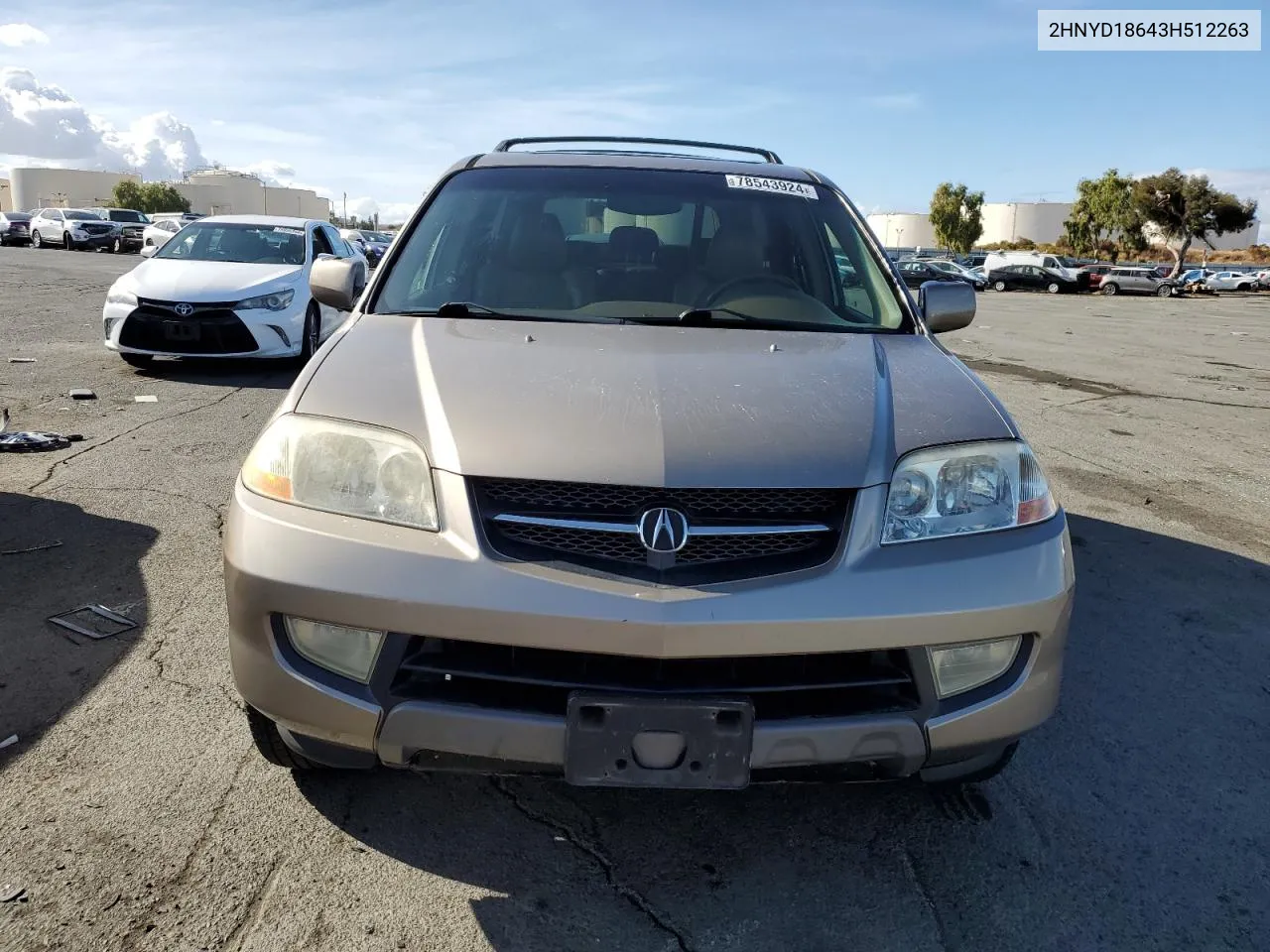 2003 Acura Mdx Touring VIN: 2HNYD18643H512263 Lot: 78543924