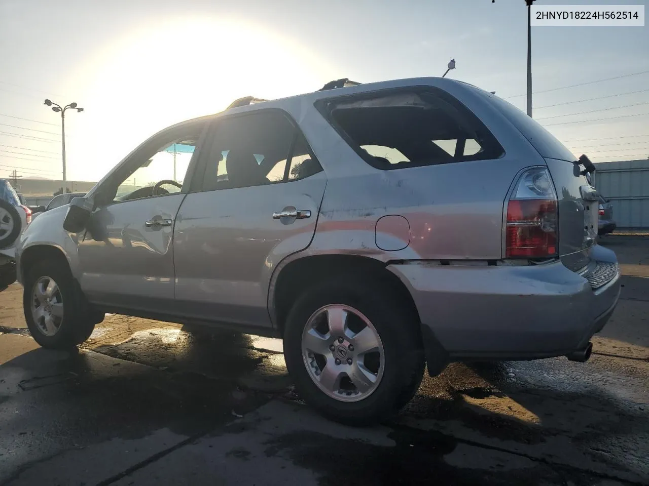 2004 Acura Mdx VIN: 2HNYD18224H562514 Lot: 74078734