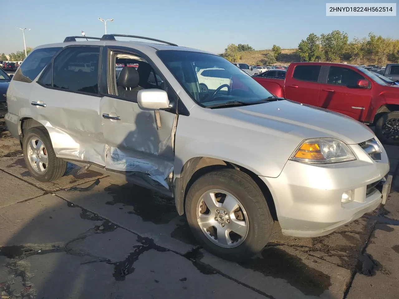 2004 Acura Mdx VIN: 2HNYD18224H562514 Lot: 74078734