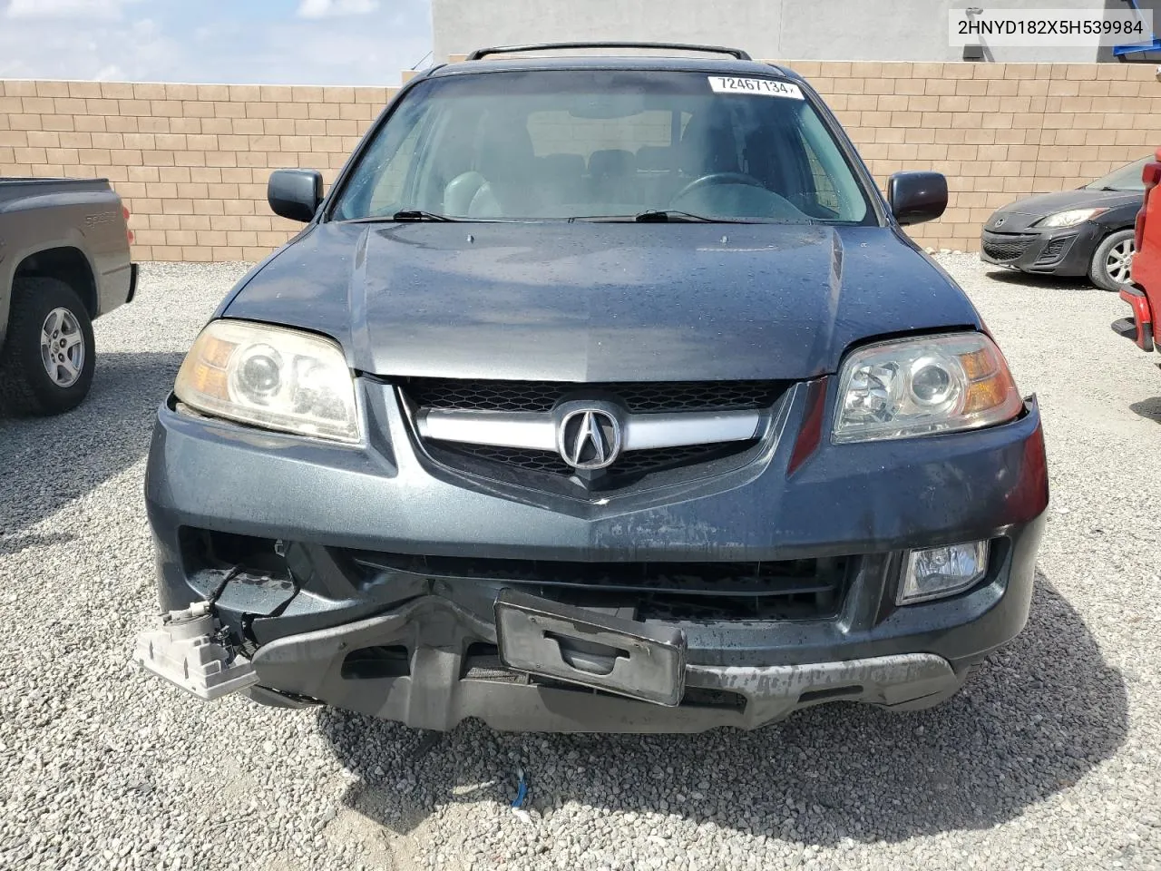 2005 Acura Mdx VIN: 2HNYD182X5H539984 Lot: 72467134