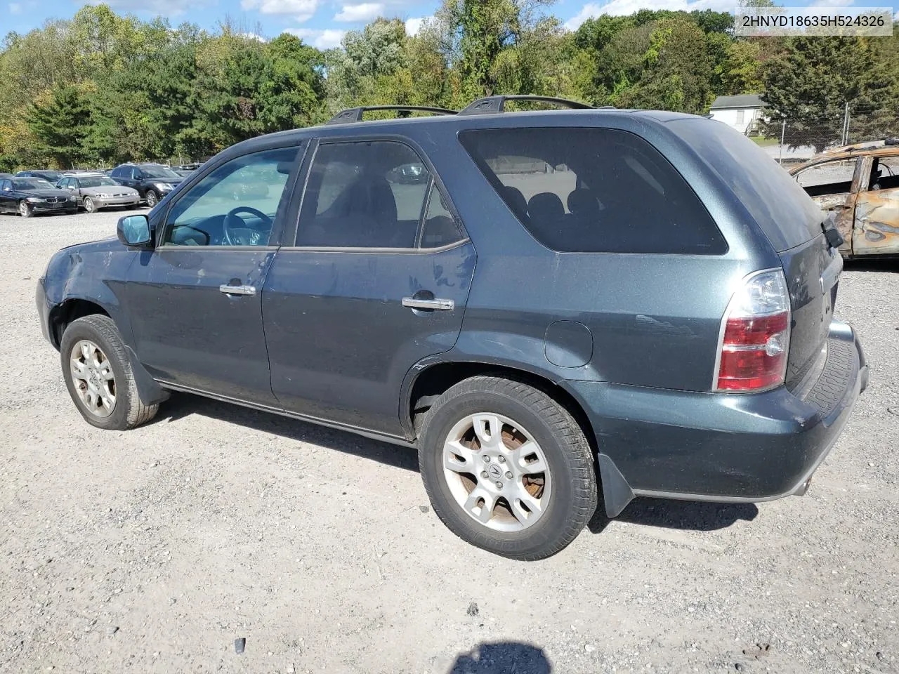 2005 Acura Mdx Touring VIN: 2HNYD18635H524326 Lot: 75273314