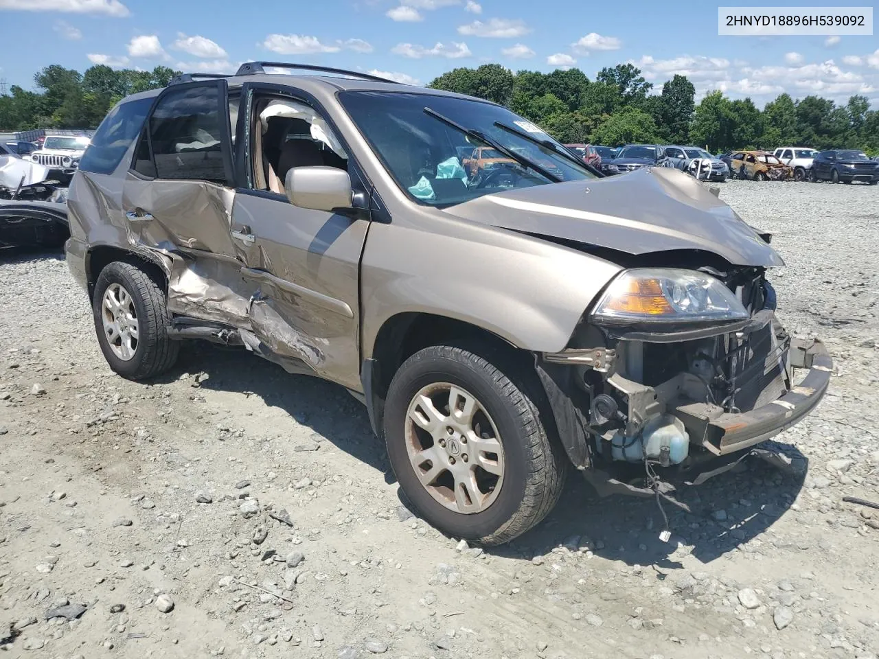 2006 Acura Mdx Touring VIN: 2HNYD18896H539092 Lot: 57190874