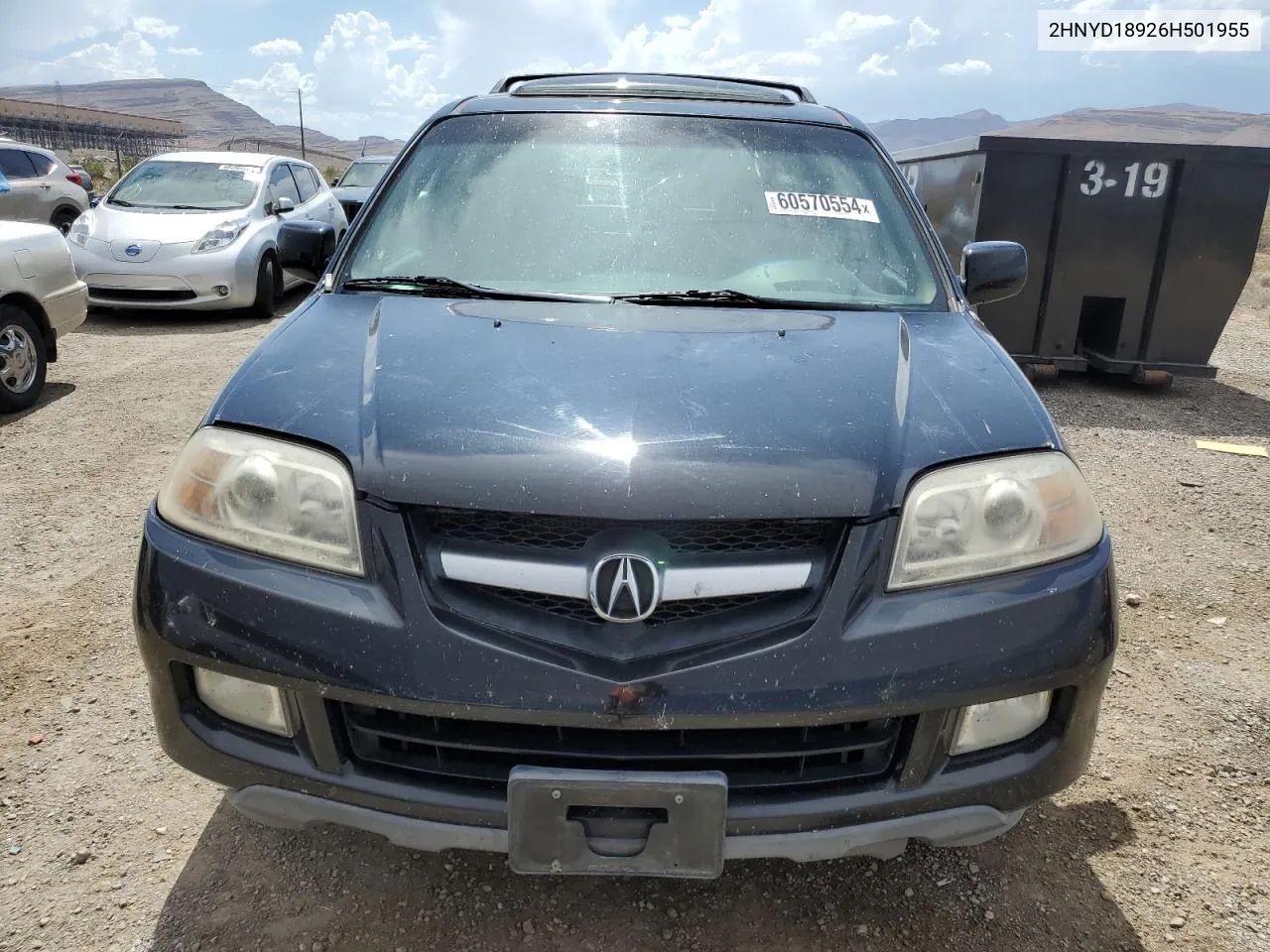 2006 Acura Mdx Touring VIN: 2HNYD18926H501955 Lot: 60570554