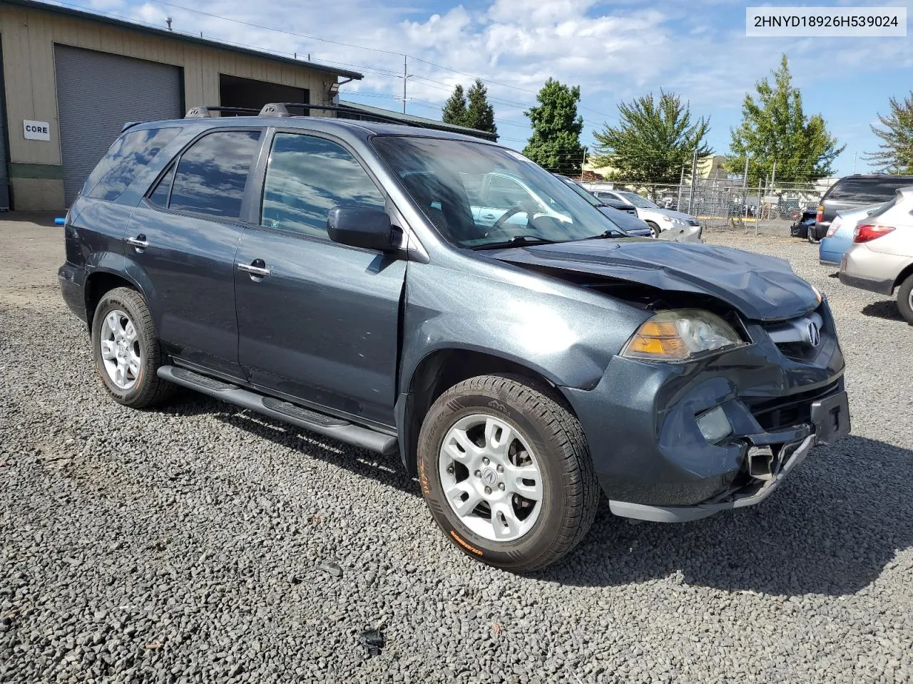 2006 Acura Mdx Touring VIN: 2HNYD18926H539024 Lot: 67788334