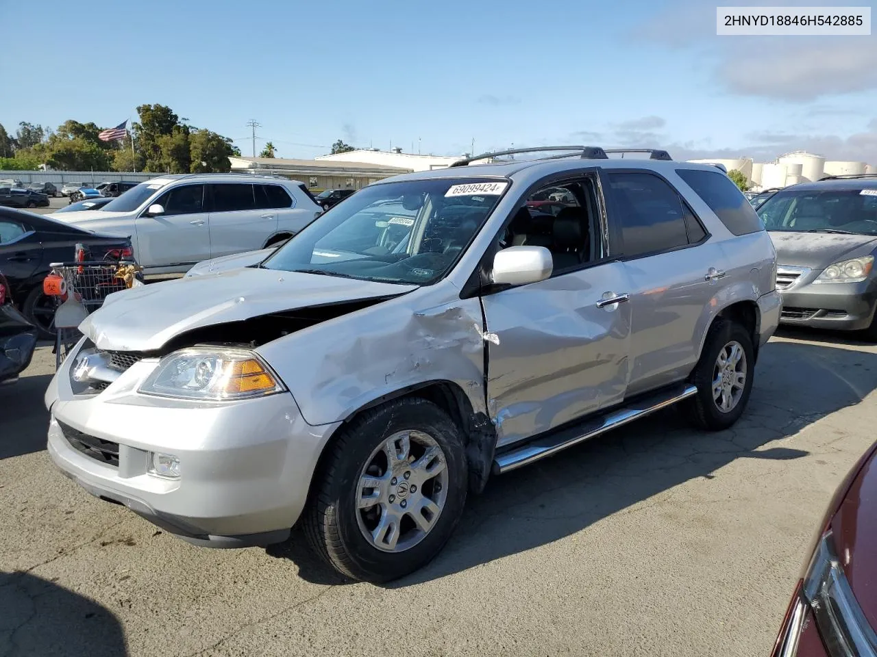 2006 Acura Mdx Touring VIN: 2HNYD18846H542885 Lot: 69099424