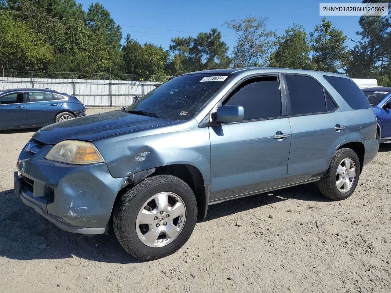 2006 Acura Mdx VIN: 2HNYD18206H520569 Lot: 72789694