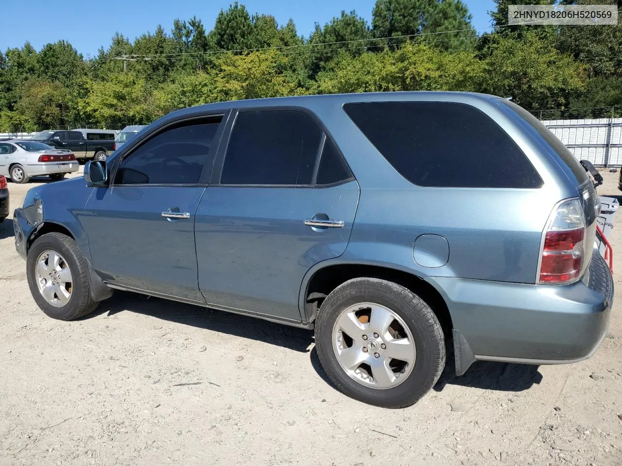 2006 Acura Mdx VIN: 2HNYD18206H520569 Lot: 72789694