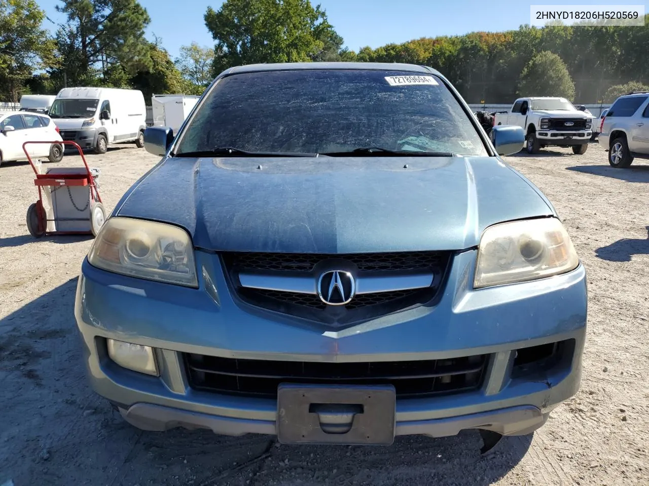 2006 Acura Mdx VIN: 2HNYD18206H520569 Lot: 72789694