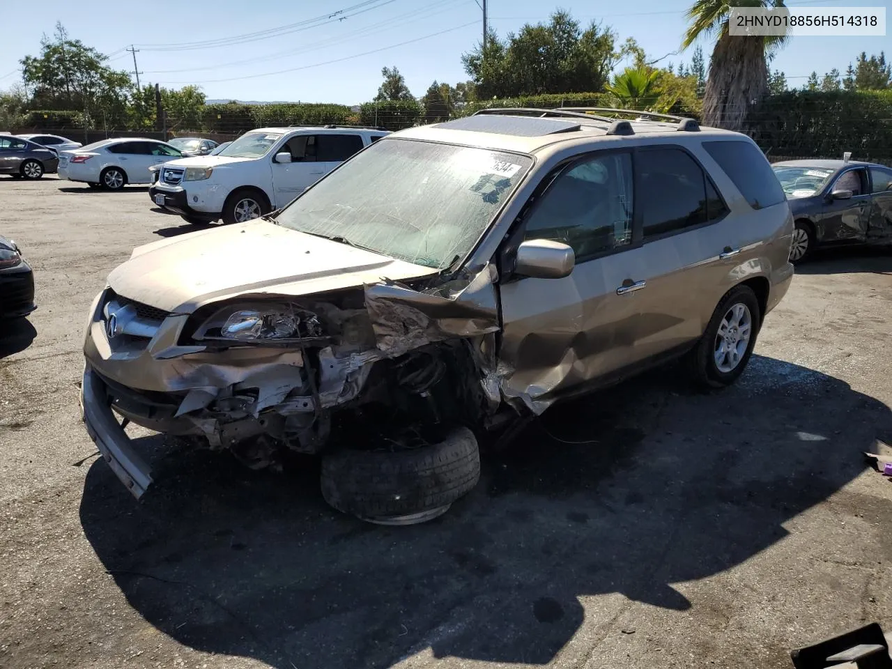 2006 Acura Mdx Touring VIN: 2HNYD18856H514318 Lot: 73529634