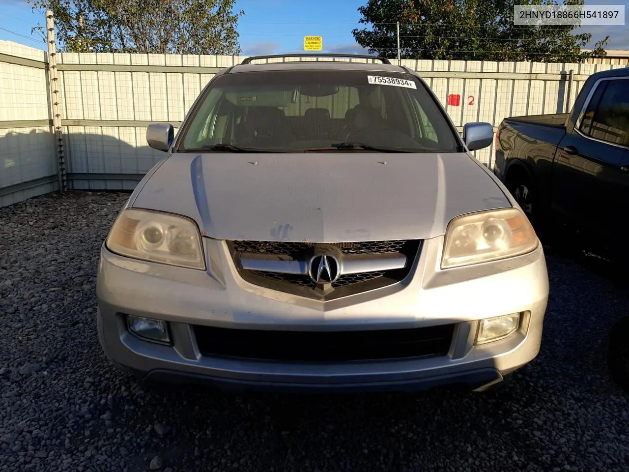 2006 Acura Mdx Touring VIN: 2HNYD18866H541897 Lot: 75538934