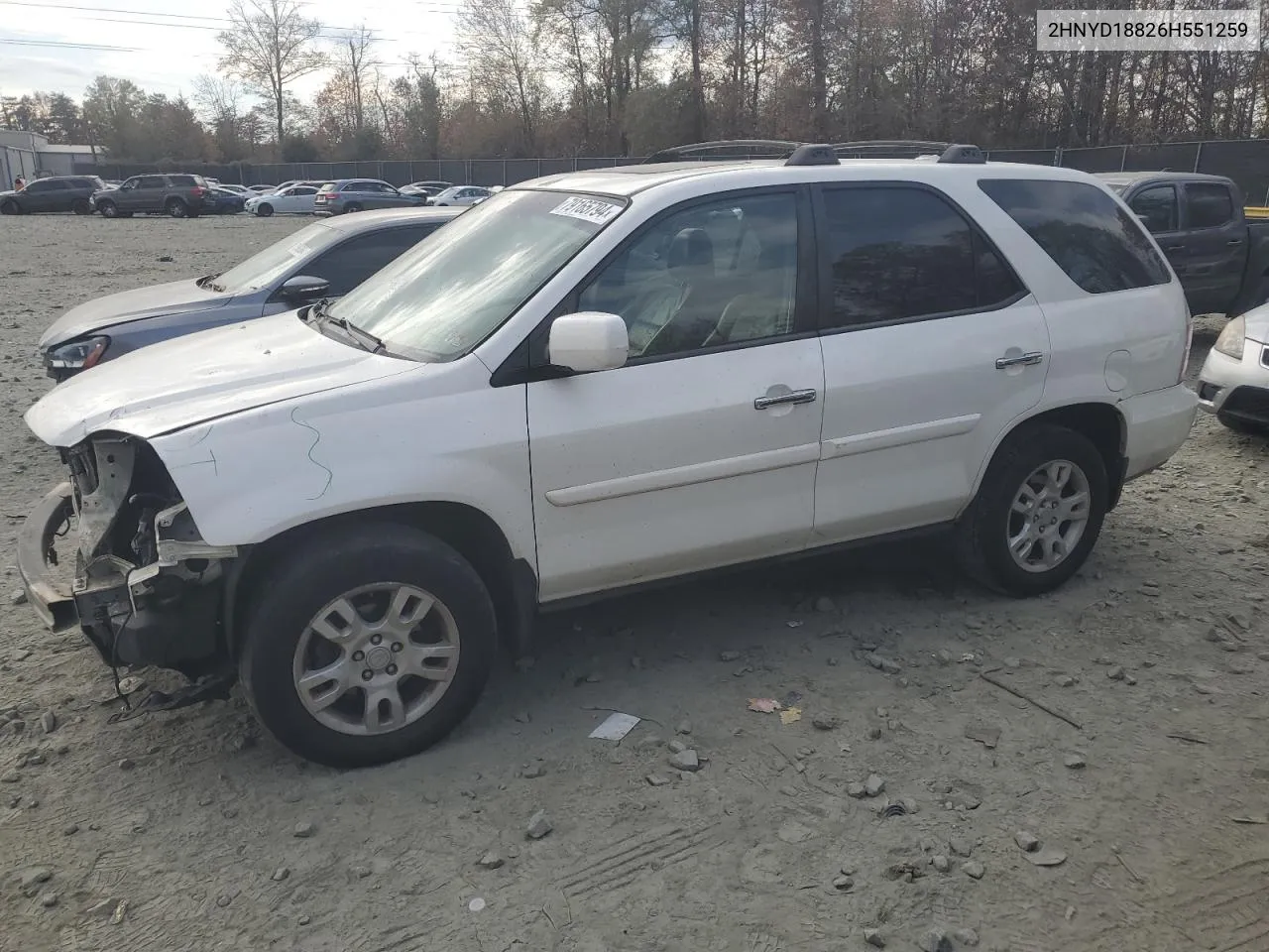 2006 Acura Mdx Touring VIN: 2HNYD18826H551259 Lot: 79165794