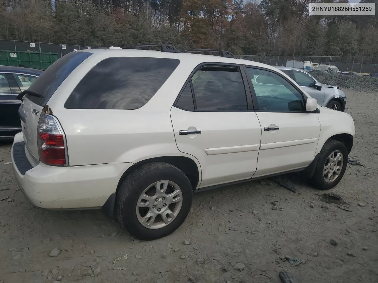 2006 Acura Mdx Touring VIN: 2HNYD18826H551259 Lot: 79165794