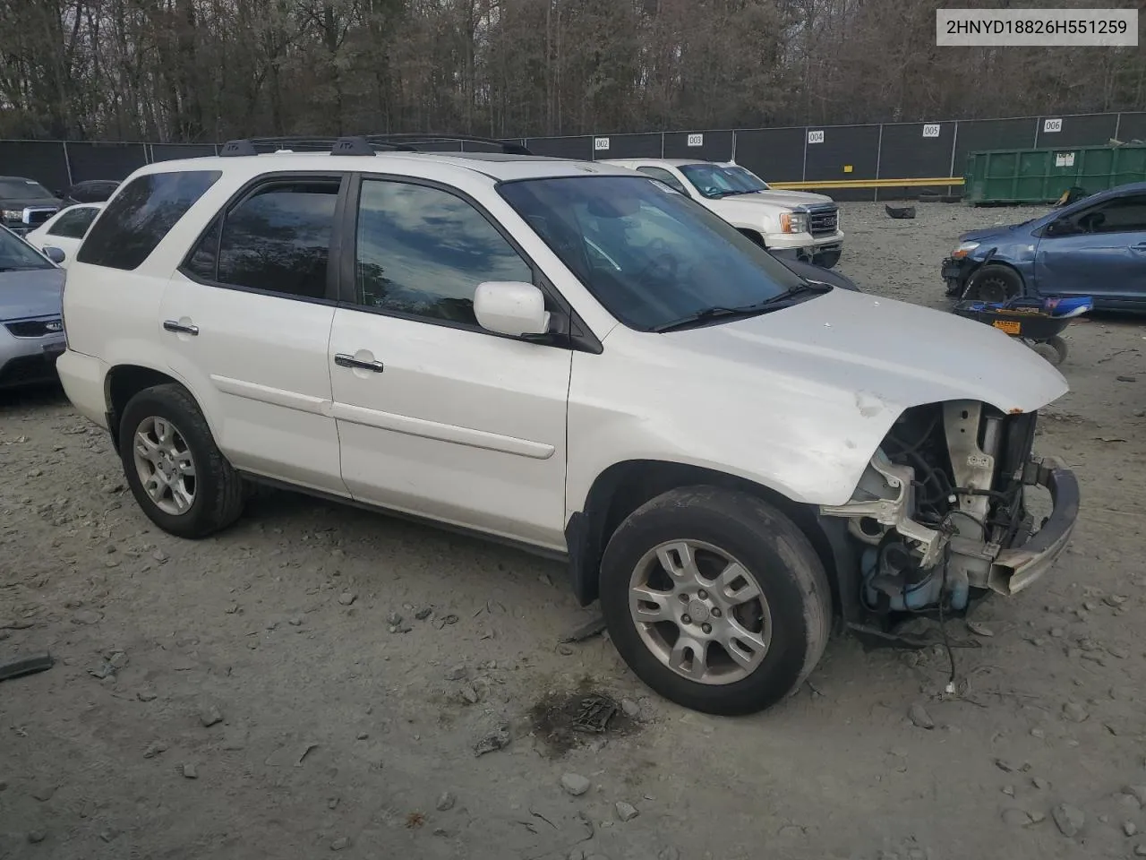 2006 Acura Mdx Touring VIN: 2HNYD18826H551259 Lot: 79165794