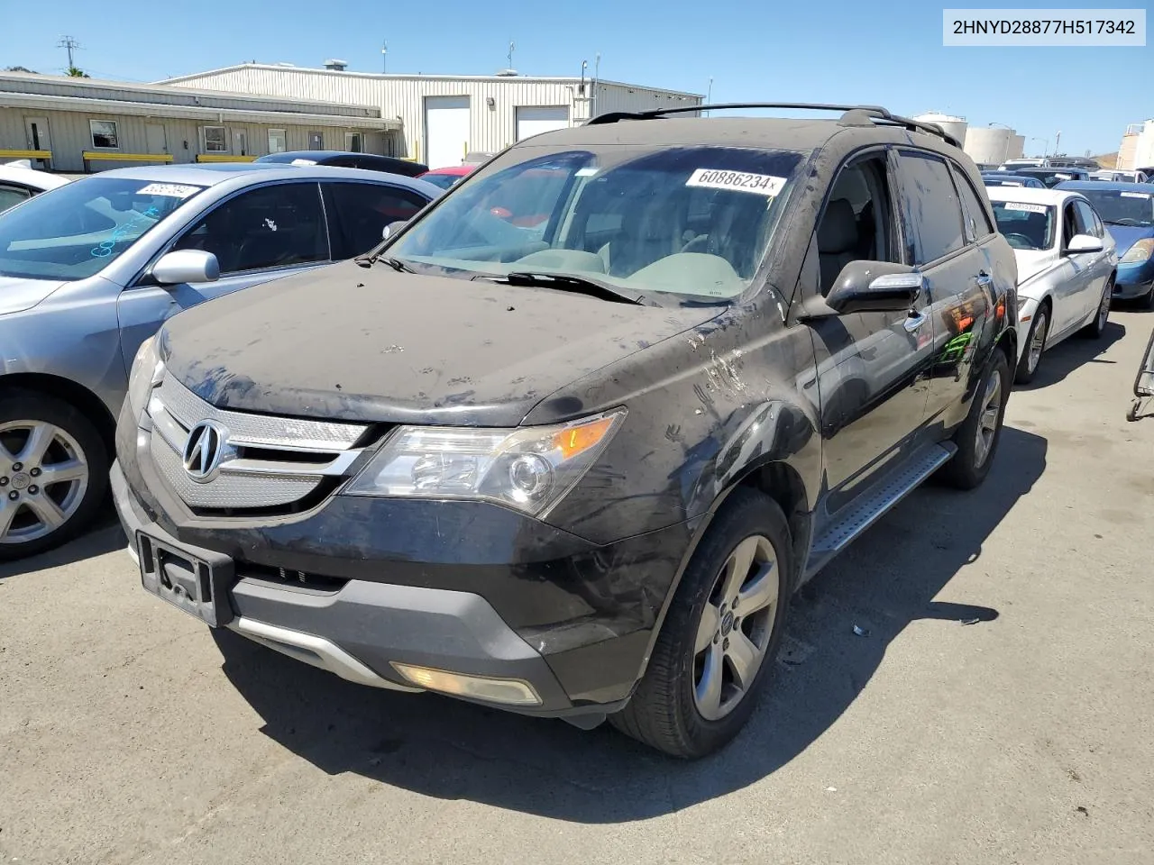 2007 Acura Mdx Sport VIN: 2HNYD28877H517342 Lot: 60886234