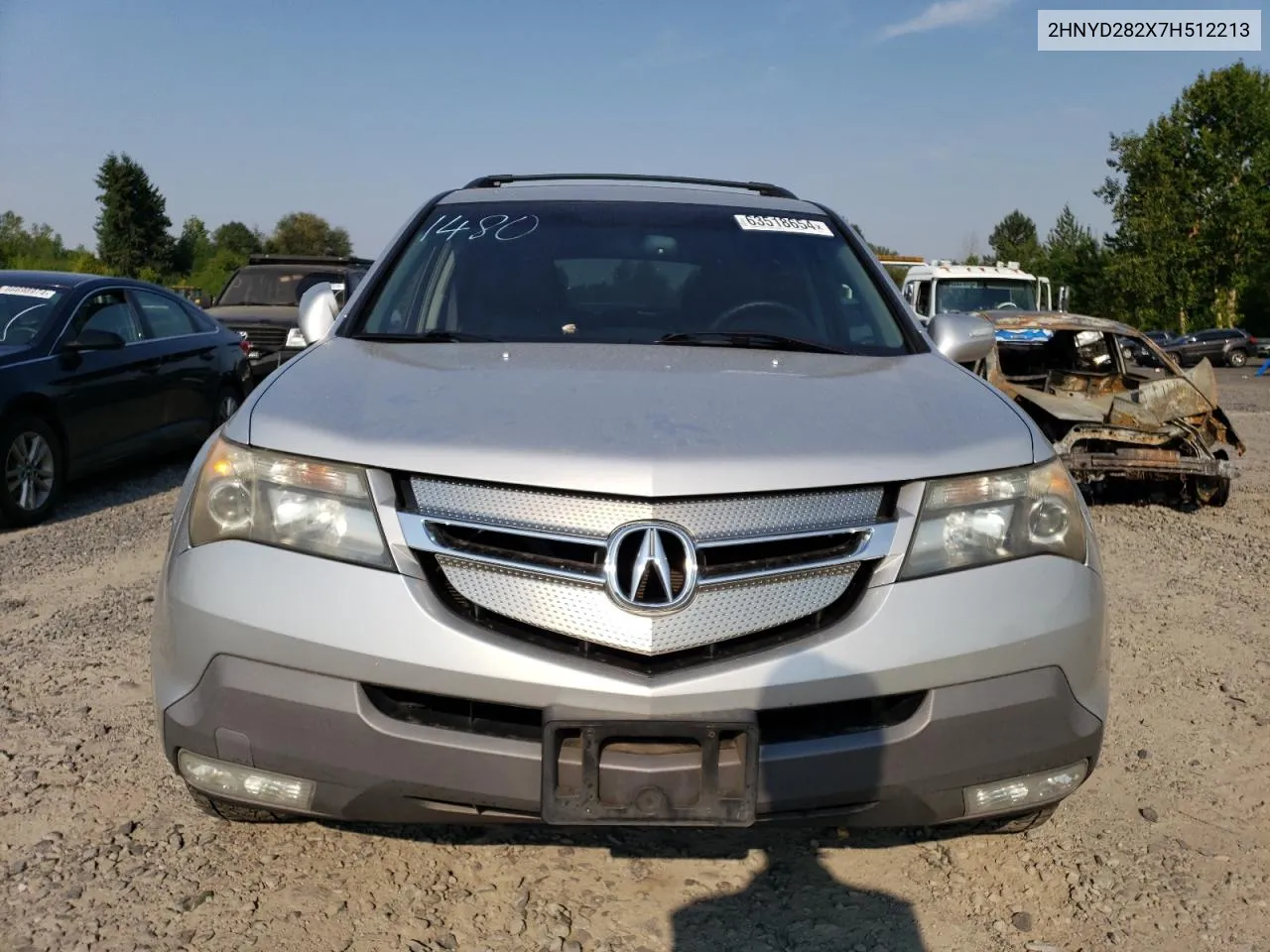 2007 Acura Mdx VIN: 2HNYD282X7H512213 Lot: 63518654