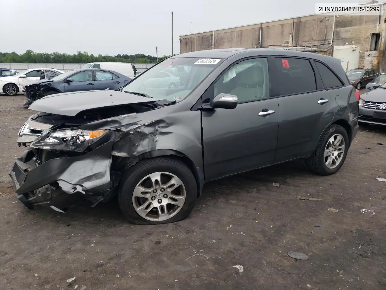 2007 Acura Mdx Technology VIN: 2HNYD28487H540299 Lot: 64036124