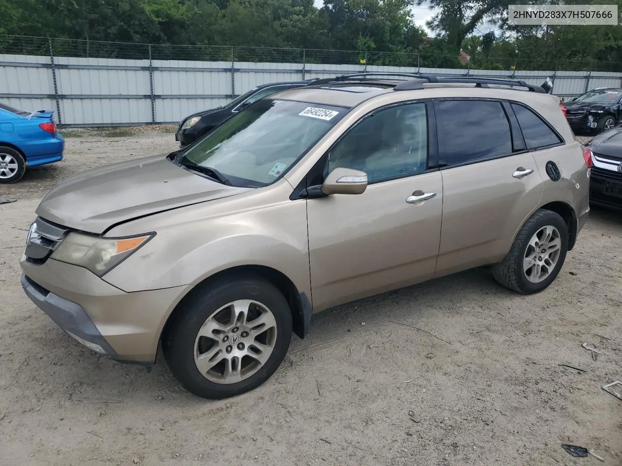 2007 Acura Mdx Technology VIN: 2HNYD283X7H507666 Lot: 66492254