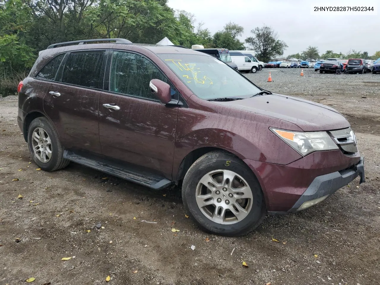 2007 Acura Mdx VIN: 2HNYD28287H502344 Lot: 69700574