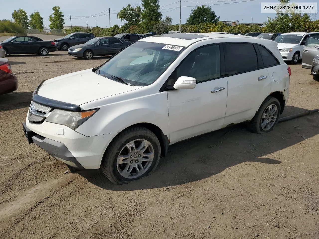 2007 Acura Mdx VIN: 2HNYD28287H001227 Lot: 71940344