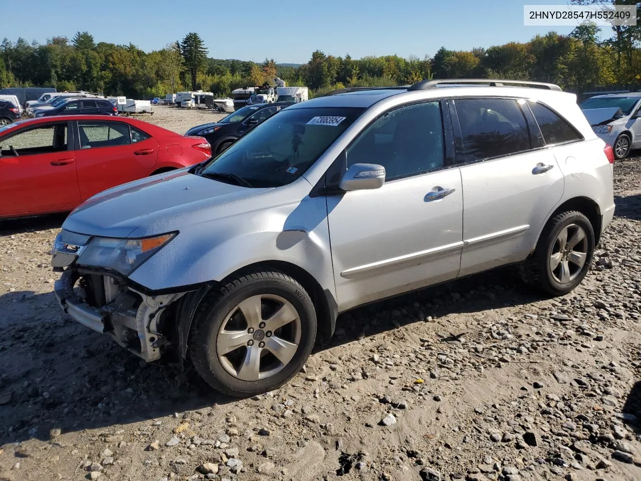 2007 Acura Mdx Sport VIN: 2HNYD28547H552409 Lot: 73083954