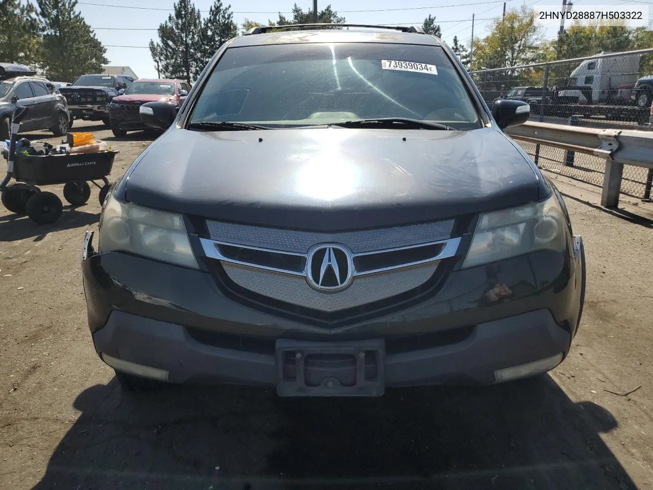 2007 Acura Mdx Sport VIN: 2HNYD28887H503322 Lot: 73939034