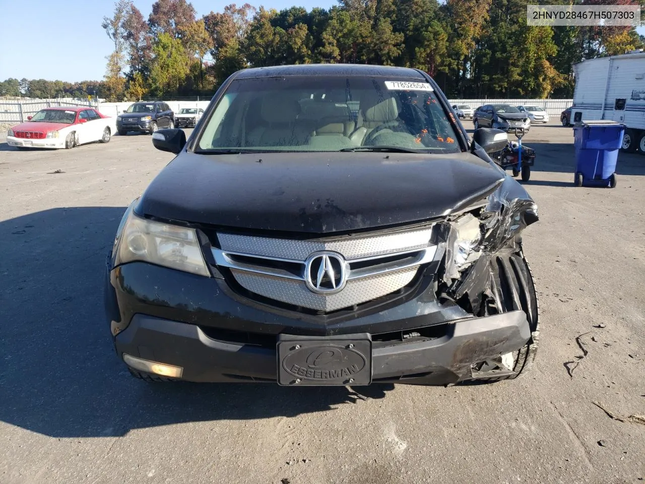 2007 Acura Mdx Technology VIN: 2HNYD28467H507303 Lot: 77852654