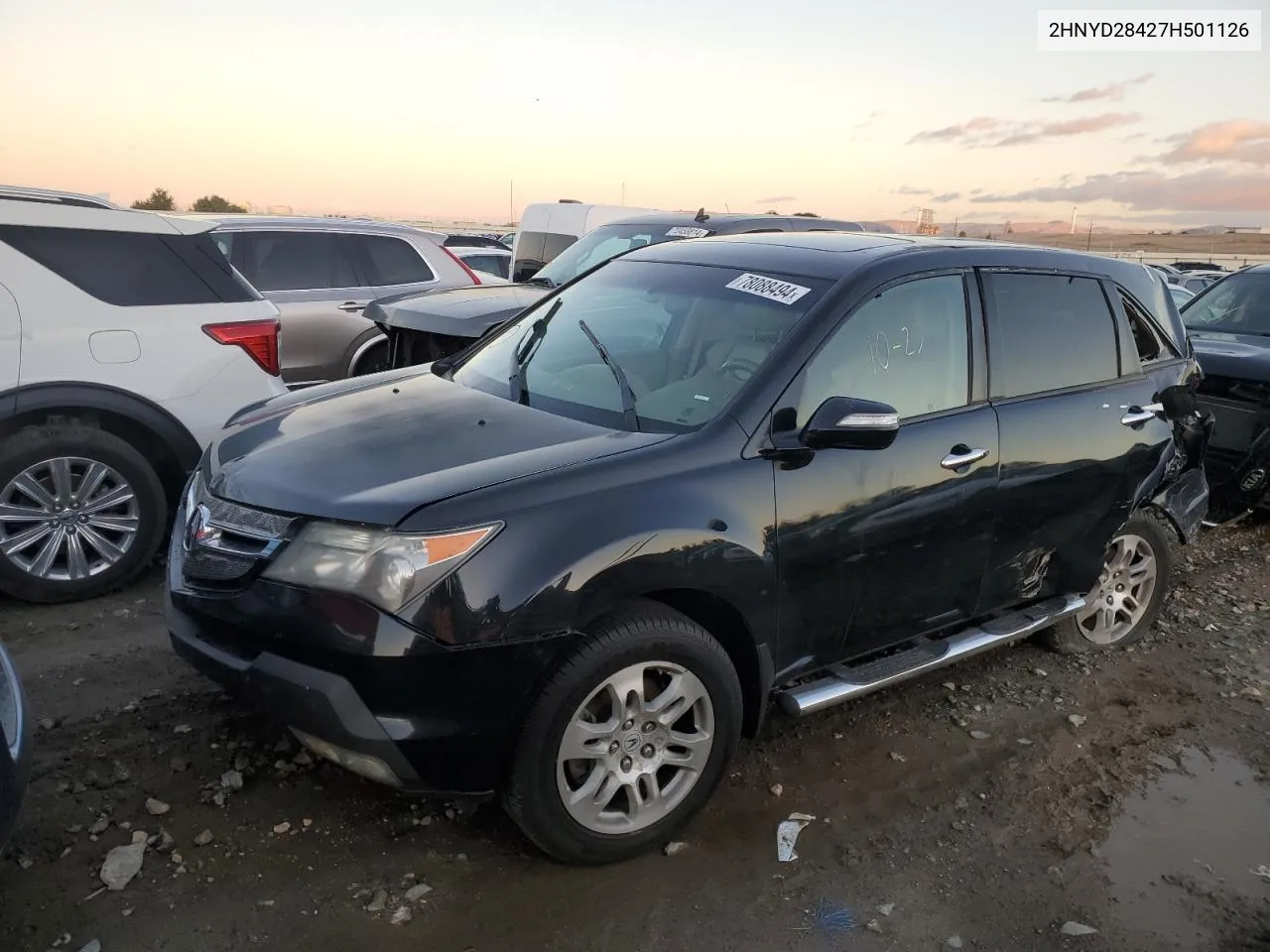 2007 Acura Mdx Technology VIN: 2HNYD28427H501126 Lot: 78088494