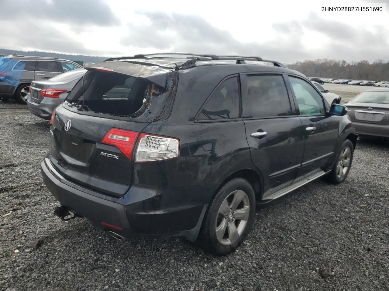 2007 Acura Mdx Sport VIN: 2HNYD28827H551690 Lot: 78833884