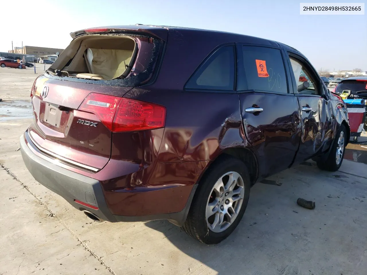 2008 Acura Mdx Technology VIN: 2HNYD28498H532665 Lot: 41658274