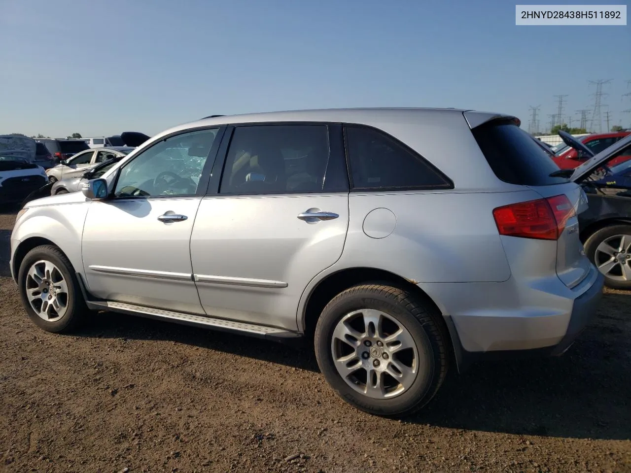 2008 Acura Mdx Technology VIN: 2HNYD28438H511892 Lot: 62606904