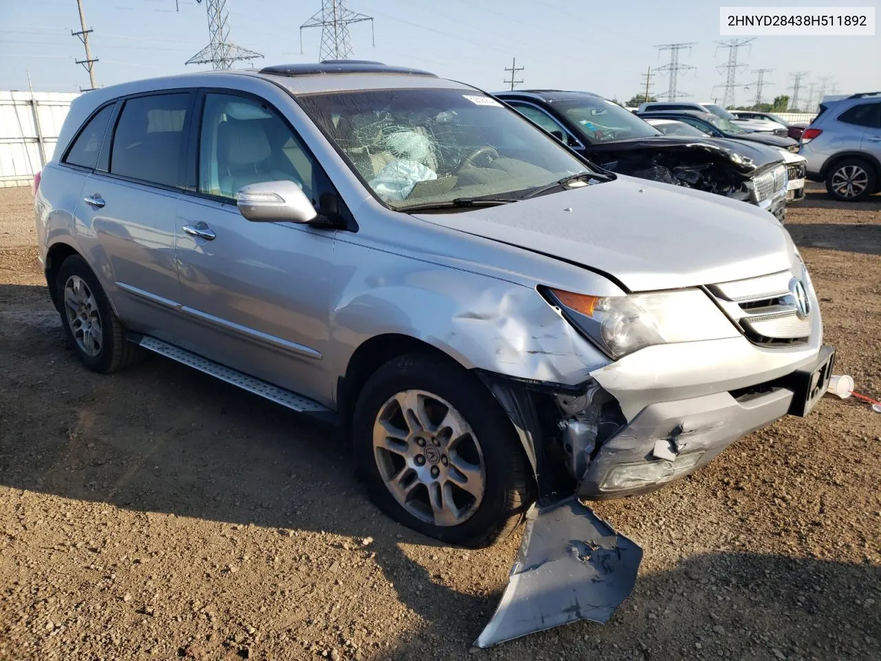 2008 Acura Mdx Technology VIN: 2HNYD28438H511892 Lot: 62606904