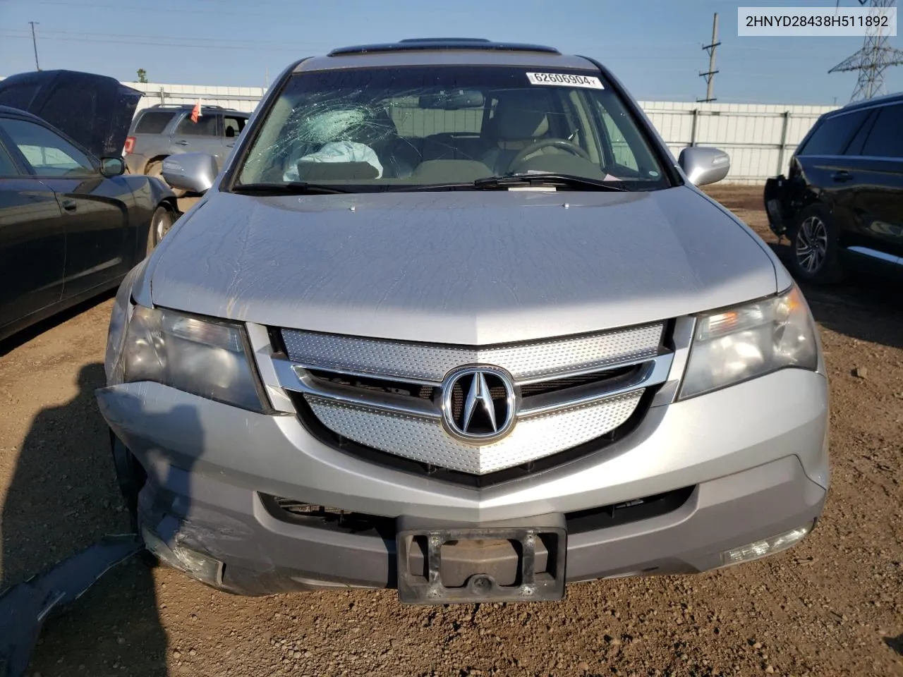 2008 Acura Mdx Technology VIN: 2HNYD28438H511892 Lot: 62606904