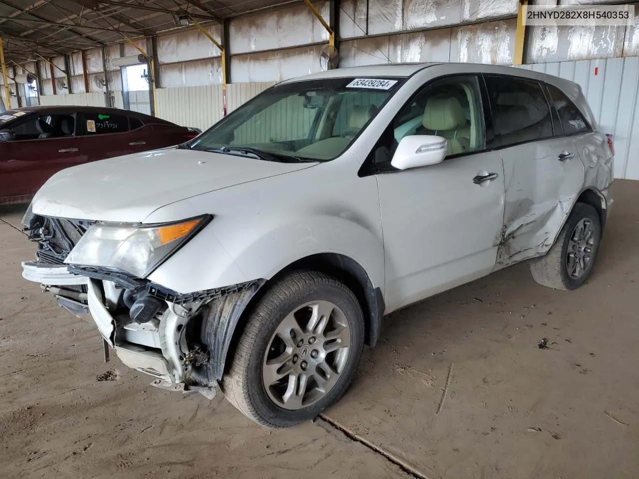 2008 Acura Mdx VIN: 2HNYD282X8H540353 Lot: 63439284