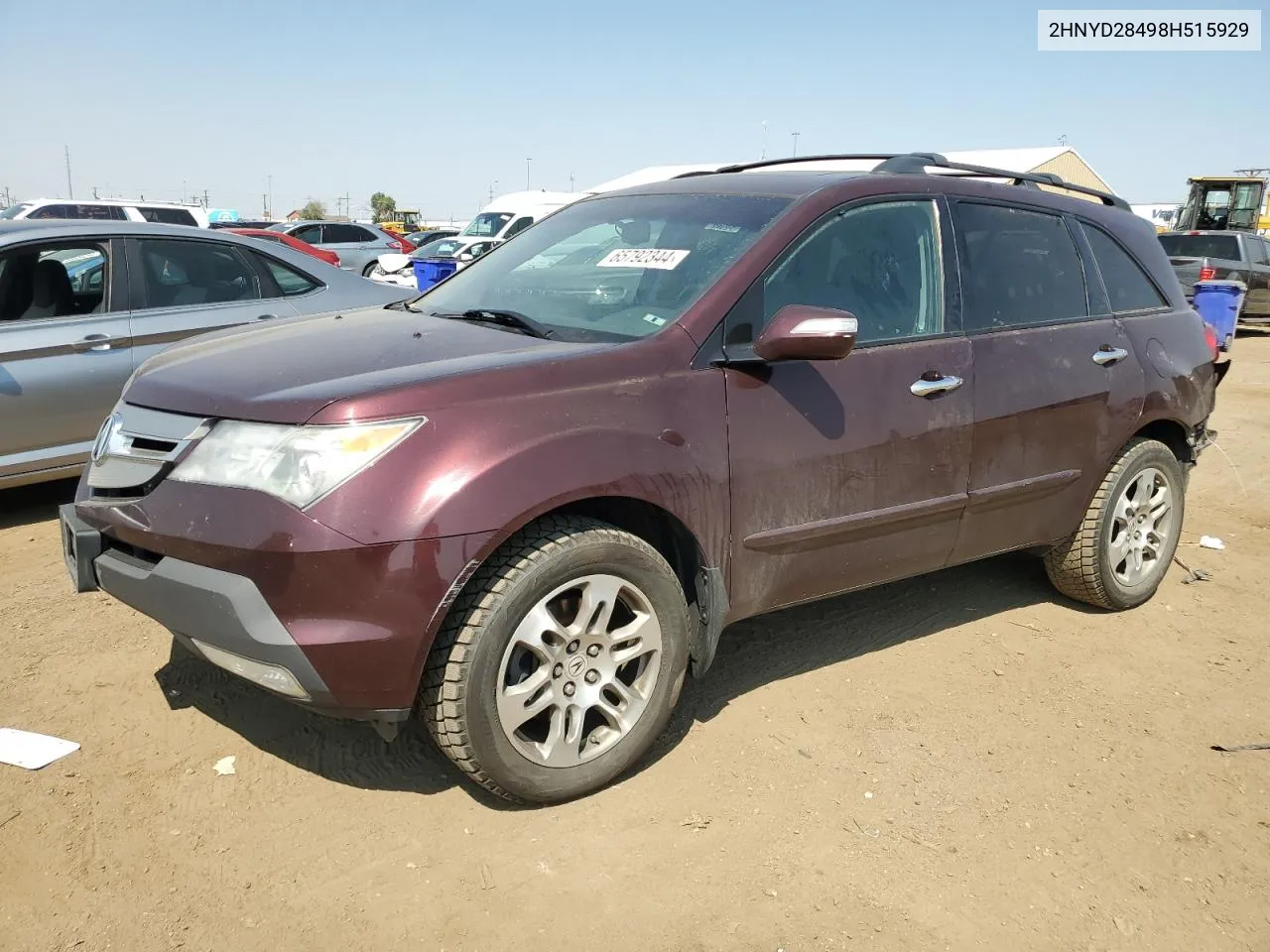 2008 Acura Mdx Technology VIN: 2HNYD28498H515929 Lot: 65792344