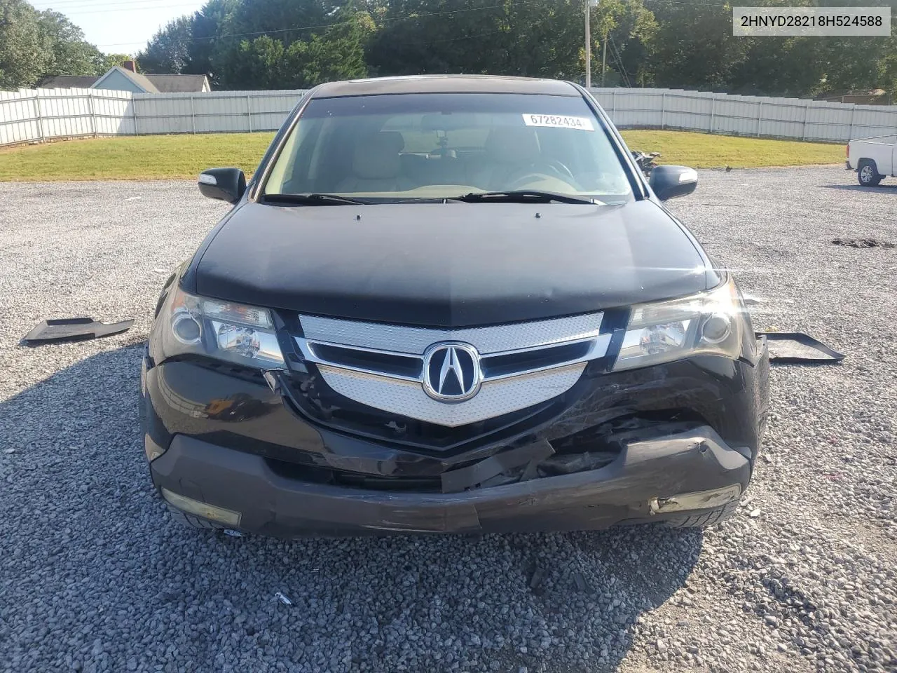 2008 Acura Mdx VIN: 2HNYD28218H524588 Lot: 67282434