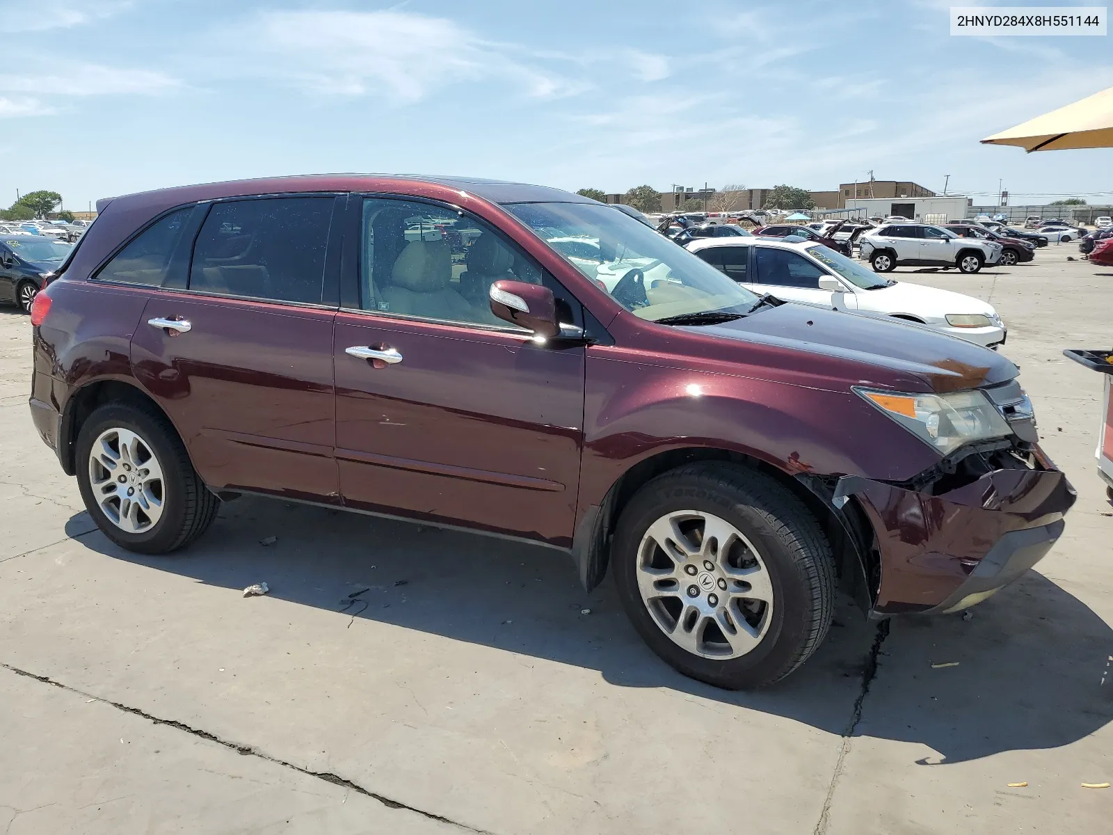 2008 Acura Mdx Technology VIN: 2HNYD284X8H551144 Lot: 67879224