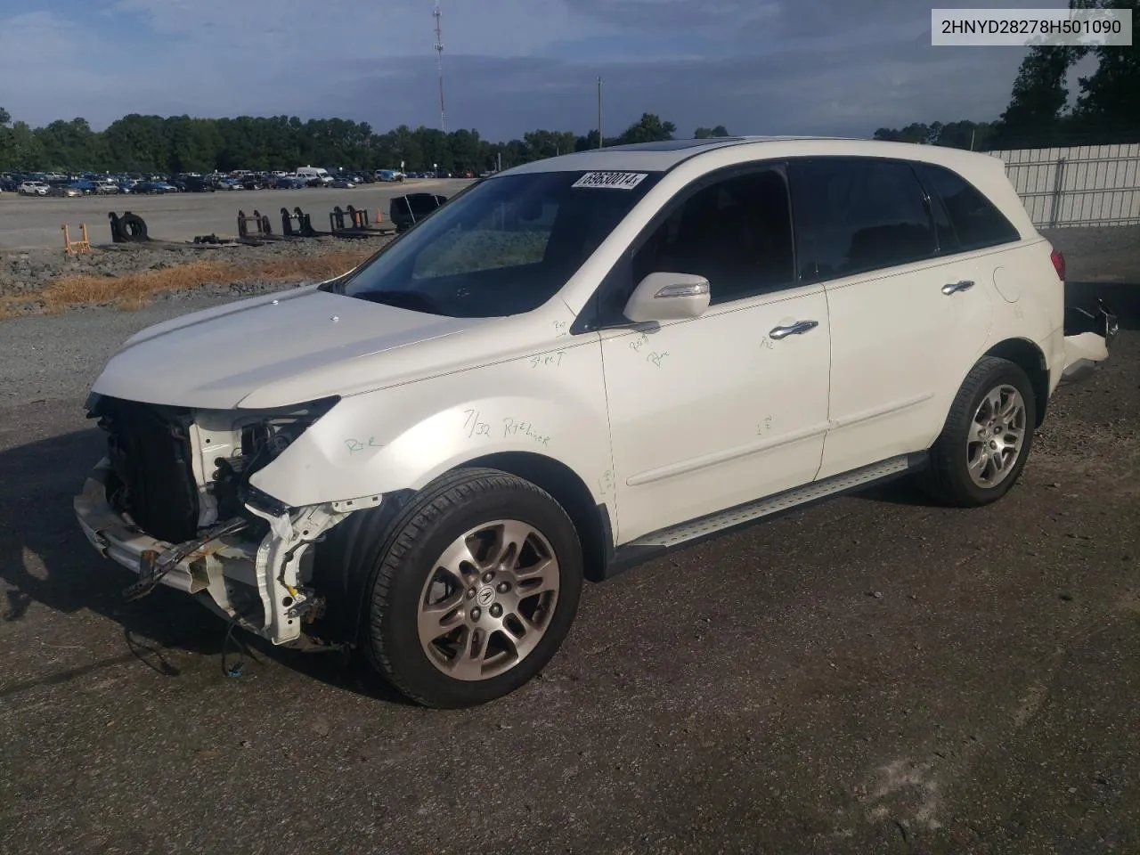 2008 Acura Mdx VIN: 2HNYD28278H501090 Lot: 69630014