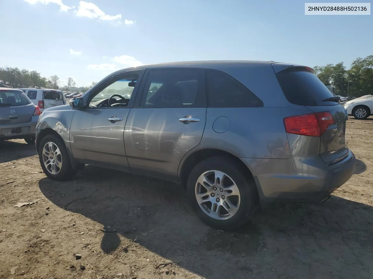 2008 Acura Mdx Technology VIN: 2HNYD28488H502136 Lot: 71060294