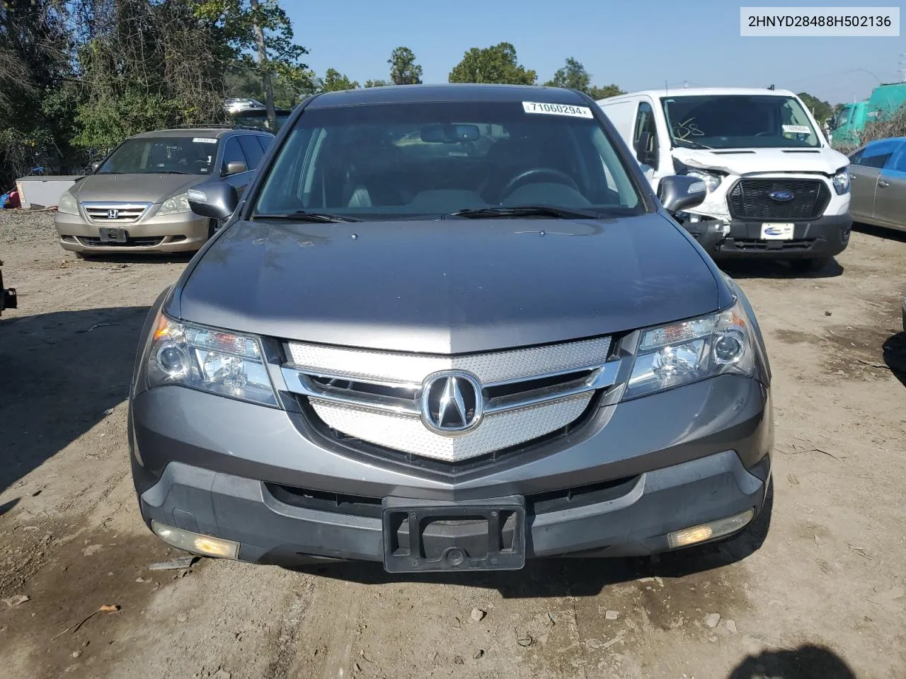 2008 Acura Mdx Technology VIN: 2HNYD28488H502136 Lot: 71060294