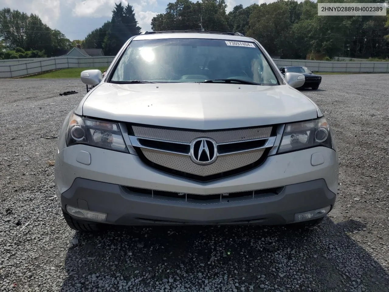 2008 Acura Mdx Sport VIN: 2HNYD28898H002389 Lot: 73097404