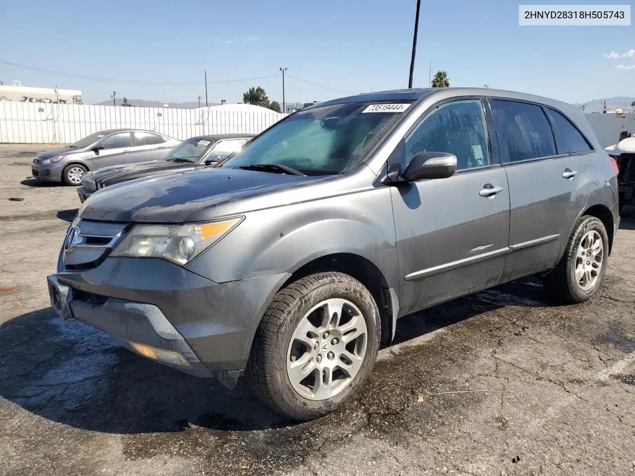 2008 Acura Mdx Technology VIN: 2HNYD28318H505743 Lot: 73519444