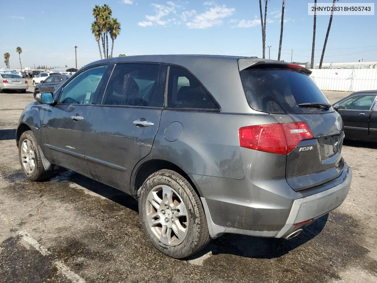 2008 Acura Mdx Technology VIN: 2HNYD28318H505743 Lot: 73519444