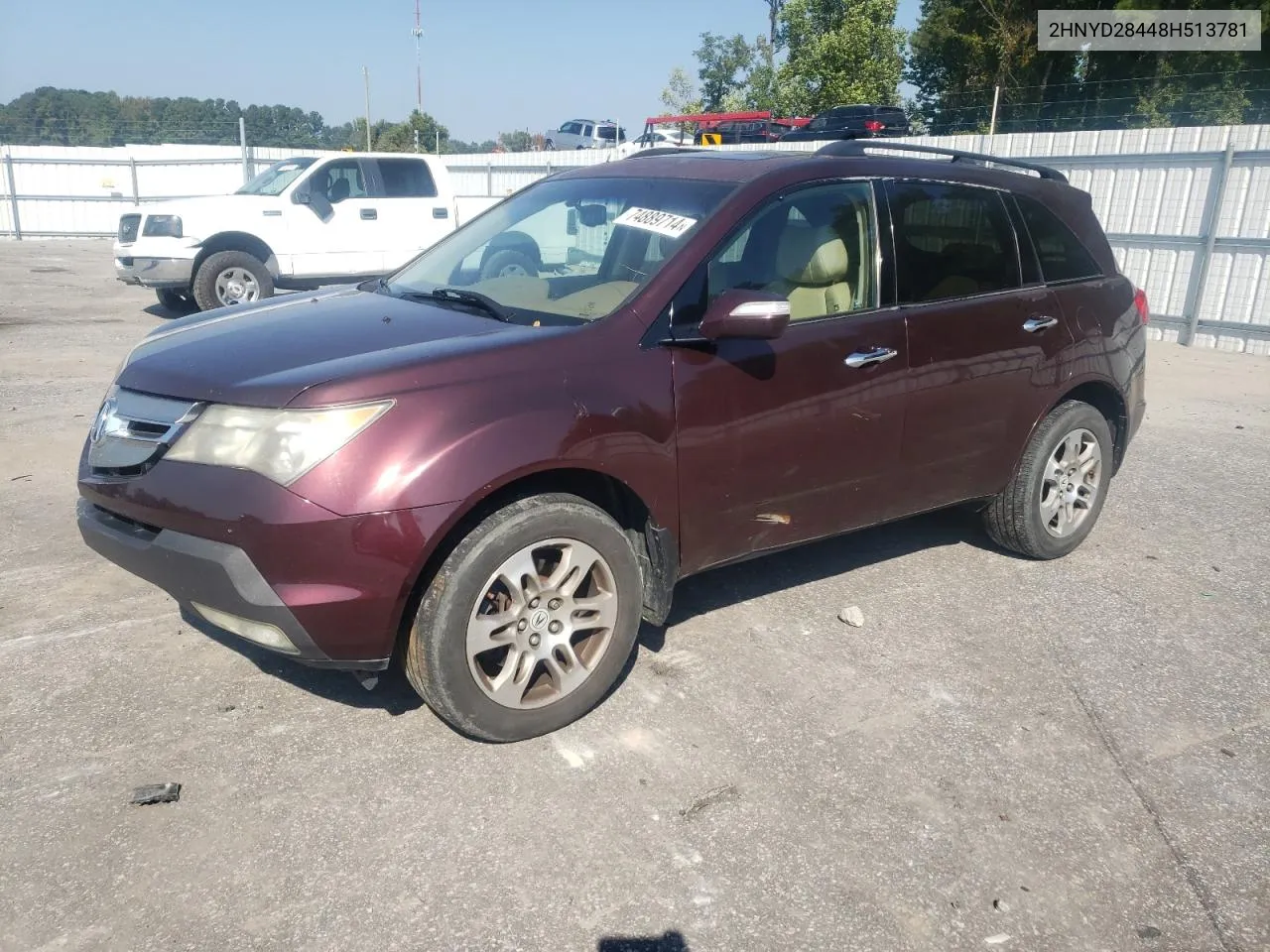 2008 Acura Mdx Technology VIN: 2HNYD28448H513781 Lot: 74889714