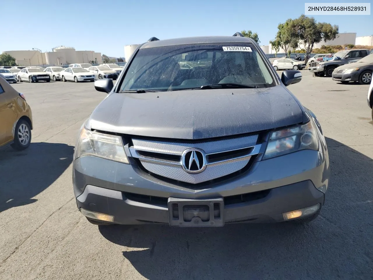 2008 Acura Mdx Technology VIN: 2HNYD28468H528931 Lot: 75359754