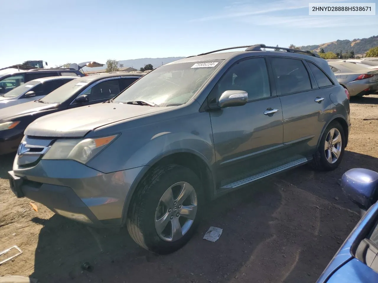 2008 Acura Mdx Sport VIN: 2HNYD28888H538671 Lot: 75506234